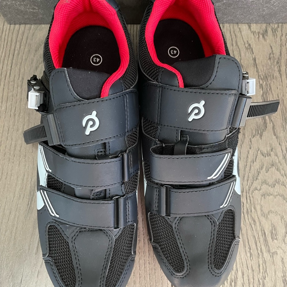 Black Peloton size 10US / 43 EU cycling shoes (clips not included)